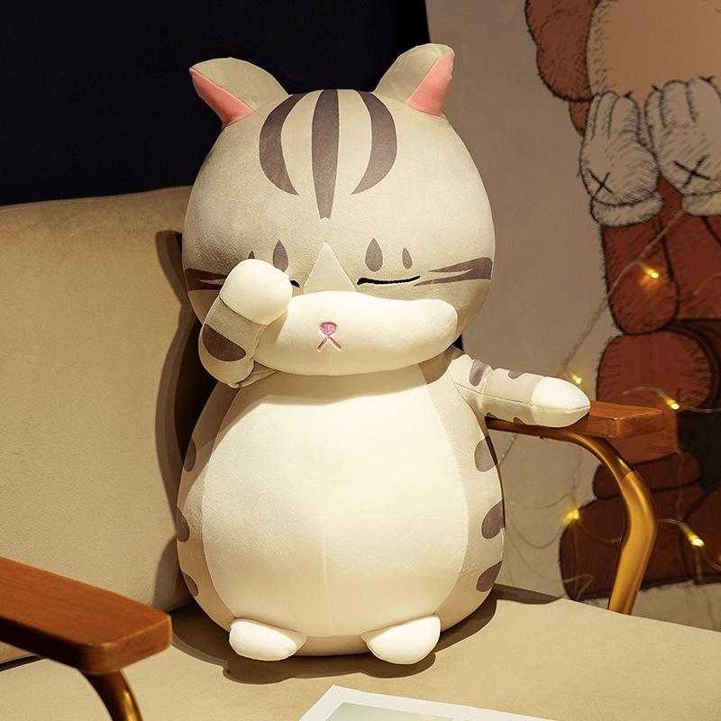 35/45/65 cm freche Katze Plüschtiere gefüllte weiche Abdeckung Augen Katze Kissen schöne Puppen für Baby Mädchen begleiten Umarmung Geburtstagsgeschenke