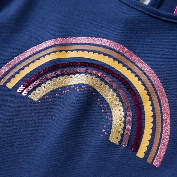 T-shirt enfants à manches longues imprimé arc-en-ciel 2 couleurs et 5 dimensions disponibles