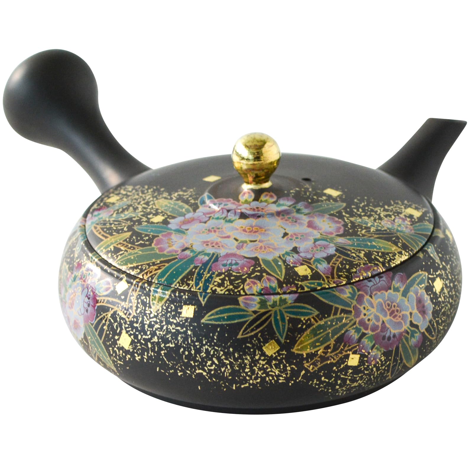 

Sekiryugama black with a floral approximately 160ml made in product number 275730 Tokoname-yaki teapot, clay, flat, pattern, capacity, Japan,