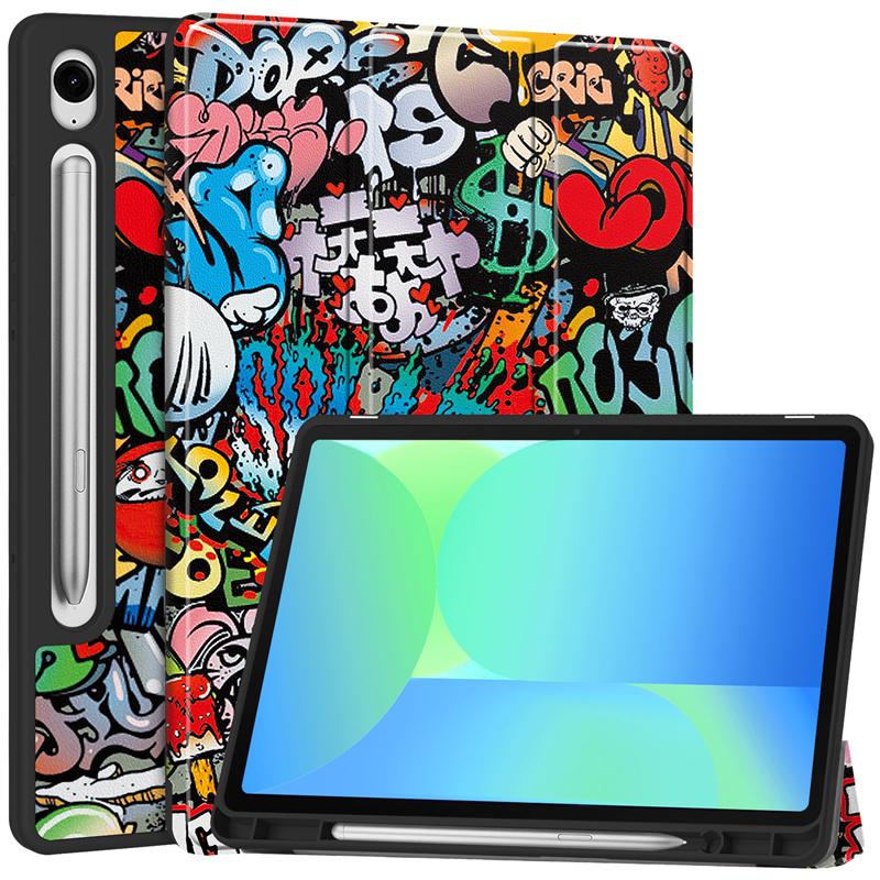 Coque For Samsung Tab S10 FE Case Magnetic PU Leather Fold Smart Cover For Galaxy Tab S9 FE / S10 FE 10.9 Case With Pen Holder