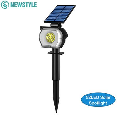 Güneş Enerjili Spot Işıklar Dış Mekan 52/50LED Güneş Işıkları IP65 Su Geçirmez 3 Parlaklık Spot Işığı Bahçe Avlu Çim için Peyzaj Aydınlatması