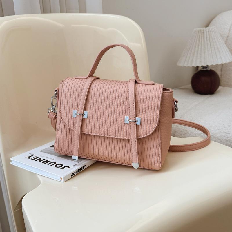 Hand shoulder bag 2025 new trendy women's bag retro solid color messenger bag versatile women's bag casual small square bag