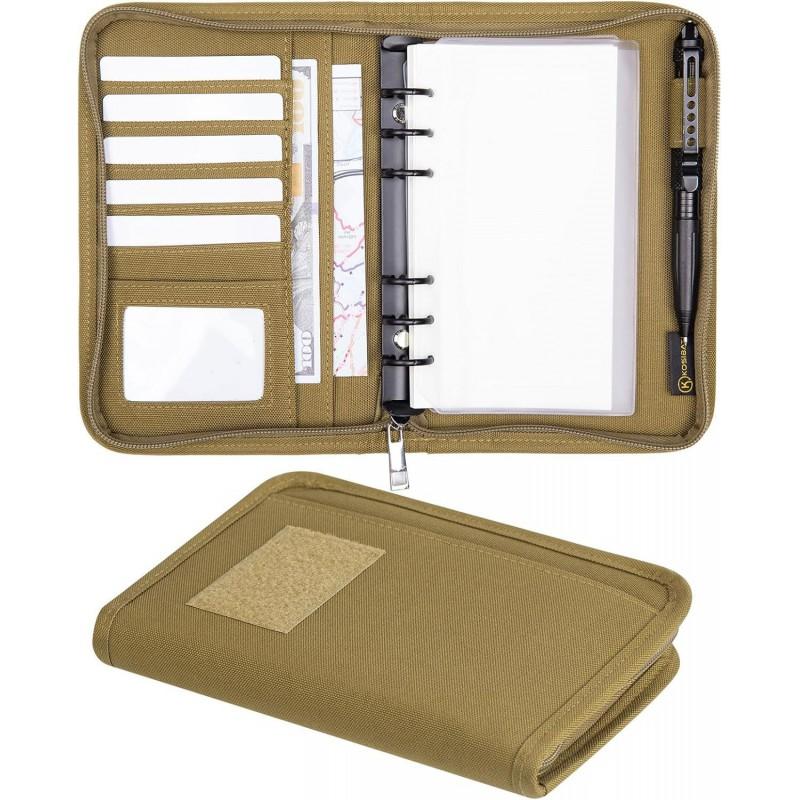 Capa de Caderno Tática Padfolio A6 com Zíper e Argolas Diário de Aventura ao Ar Livre e Viagem