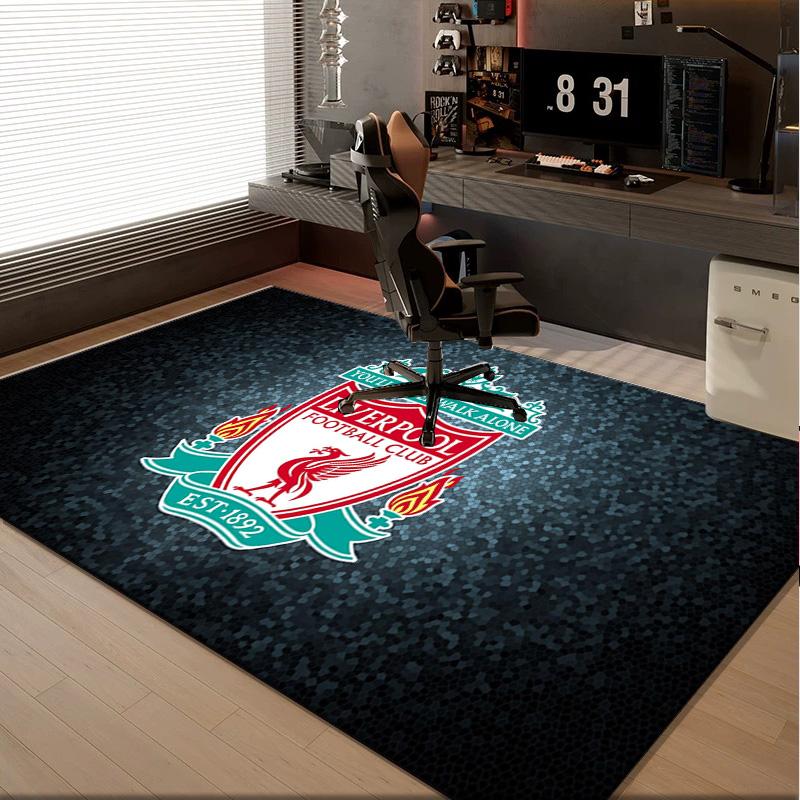 1PC rug Football Liverpool Crest Carpet, Chair Rug,Area Rug for Office Bedroom living rooms bedroom, Doormat decor Christmas fan gifts
