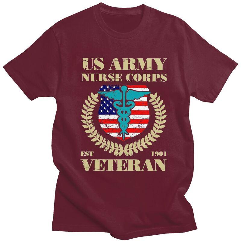 Custom US Army Nurse Corps Veteran T Shirt for Unisex 100% Cotton Tshirt Tee Short Sleeve T-shirts Clothing Gift
