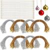 20cm Bullet Head Gold & Silver Thread Christmas Ornament Hanging Ropes, 100 pcs