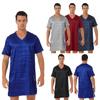 Mens Satin Nightgown V Neck Short Sleeve Sleepwear Nightclothes Homewear Night Shirt Pajamas