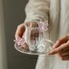Three-dimensional Butterfly Cup&saucer Simple Glass Cup Creative Handmade  Coffee Cup Dish Set Afternoon Tea Cup Plates Gifts