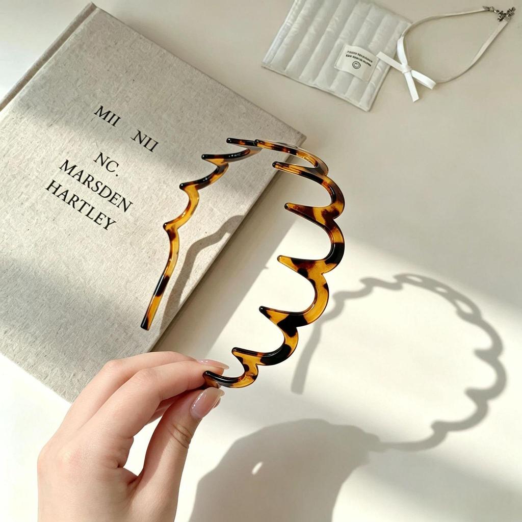 Korean Style Leopard Print Lace Headband - Trendy Women's Hair Accessory with Teeth for Washing Face