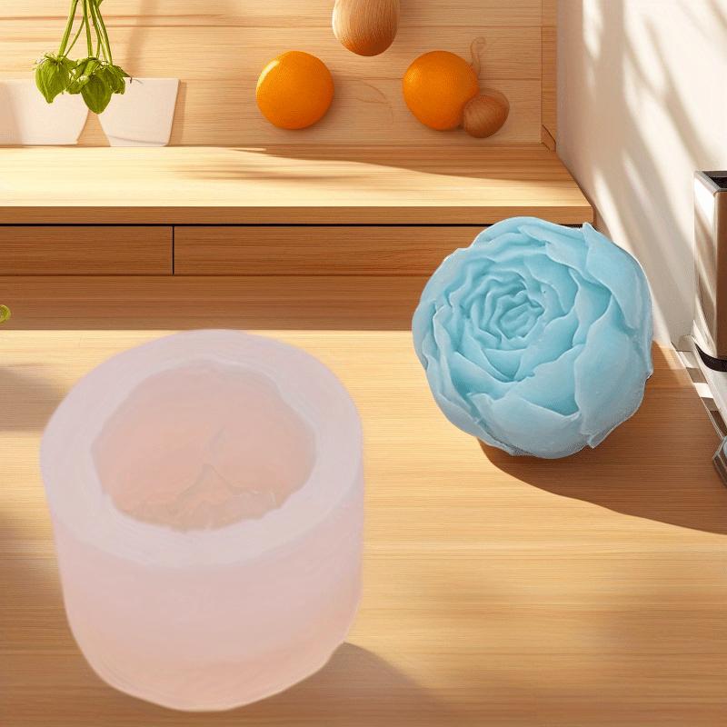 1 silikonová forma - 3D design pivoňkové růže, vhodná pro aromaterapeutické svíčky, difuzérové kameny a výrobu ručně vyráběného mýdla
