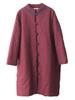 Johnature Women Vintage Ramie Parkas Stand Long Sleeve Button Chinese Style Winter Coats Loose Women Warm Parkas
