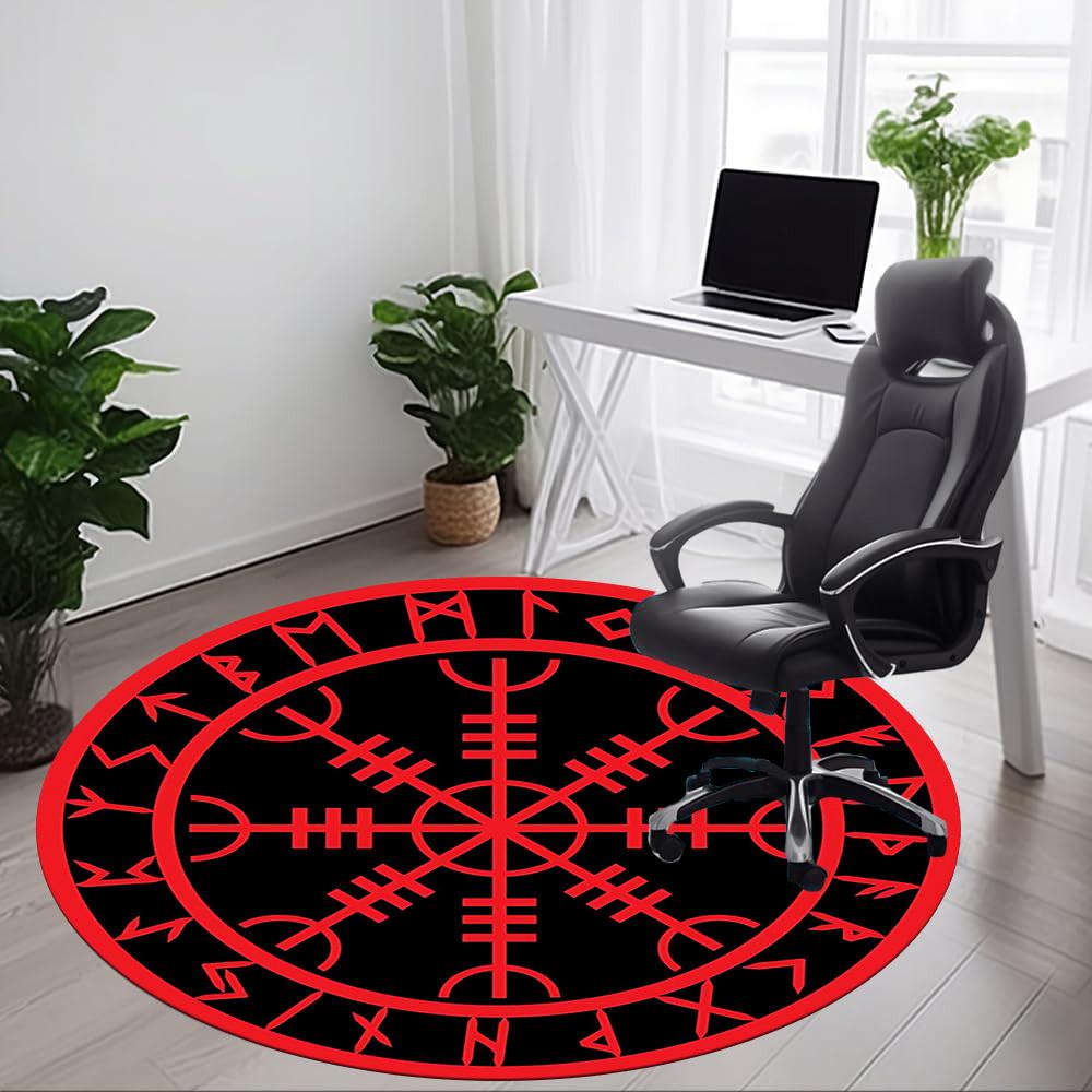 1pc Viking Compass Office Round Area Rug, Under Office Chairs Bedroom Living Room Home Decor, Room Deco, Available In Various Sizes