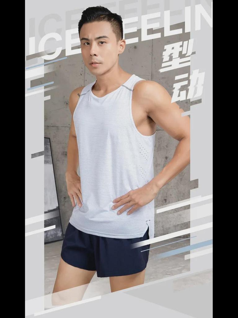 Schnelltrocknende ärmellose Fitnessweste für Herren – Größe L für Laufen und Marathon