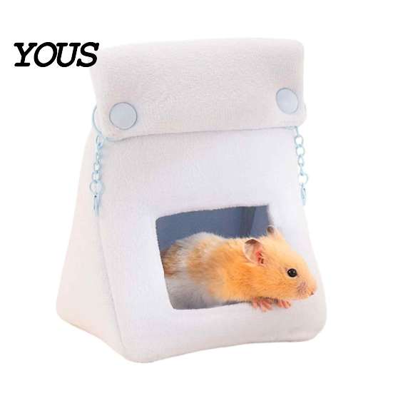Cozy Habitat for Small Animals Bread Bag Hamster Bed, Plush Warm Cave Hanging Sleeping Nest Hammock, Animal Cage Accessory Gerbil Guinea Pig