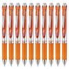Pentel Energel Gel Ink Ballpoint Knock Silver 10 Pens Pen, Type, 0.7mm, Barrel, BL77-F, Orange,