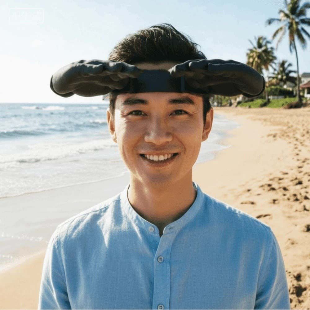 Detachable Funny Hand Sun Hat Hair Hoop Sun Protection Quirky Hairband  Daily