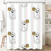1Pccute Ghost Shower Curtain With Smiling Ghosts And Pumpkins Halloween Decor For Bathroom Kids Room
