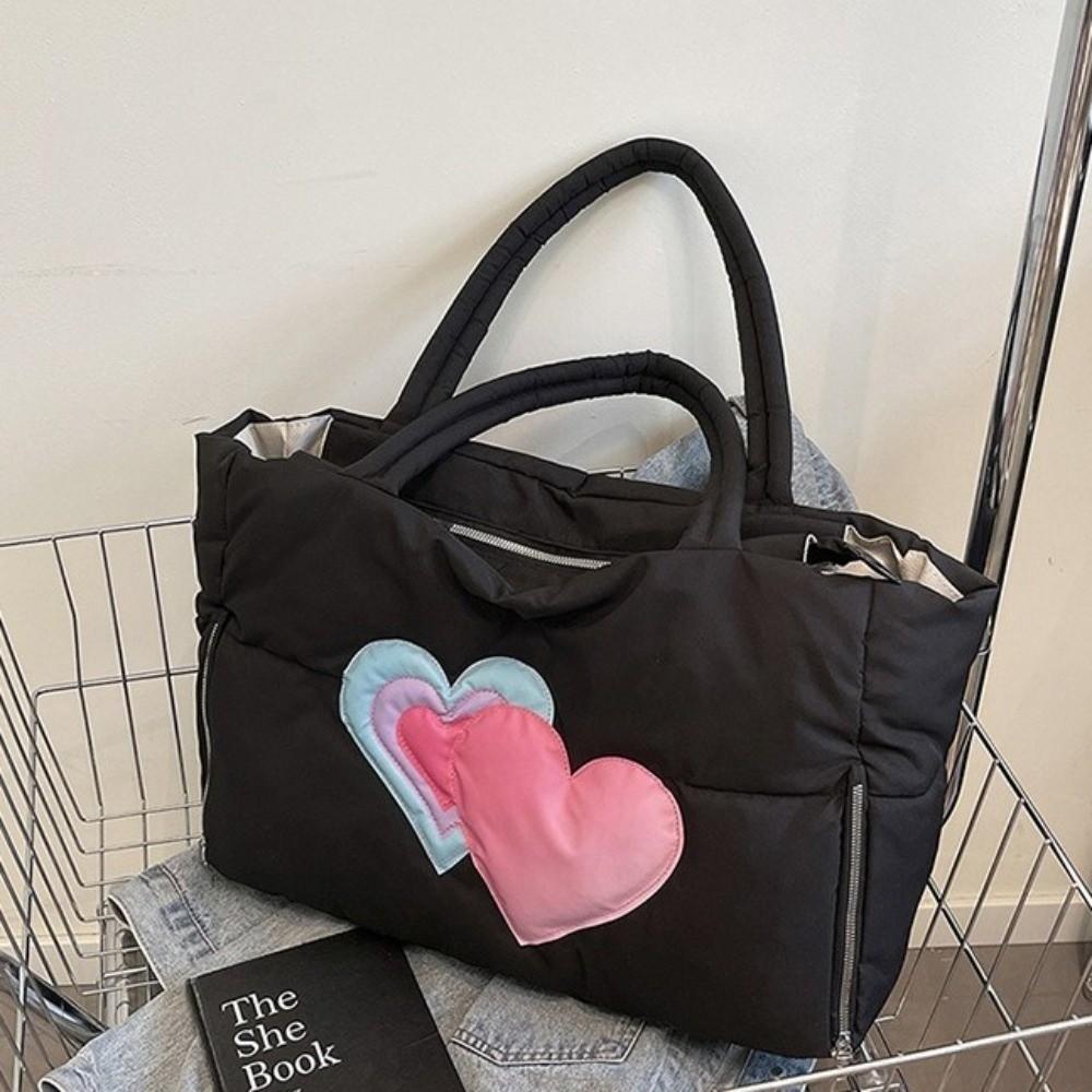 Stylish Exquisite Puffer Tote Bag Large Capacity Soft Shoulder Bag Comfortable Shopping Bag School
