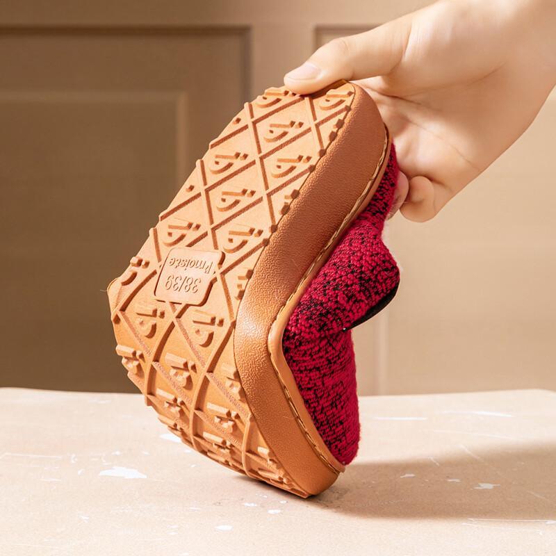 Damskie modne klapki na platformie z koturnem z poduszką z pianki memory - miękka tkanina i antypoślizgowa podeszwa Tpr, wygodne w noszeniu, odpowiednie do domu, sypialni