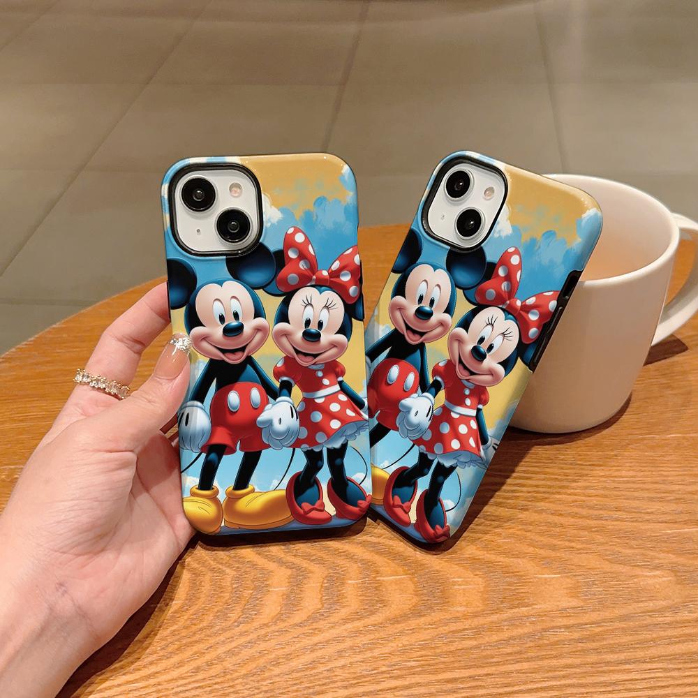 Disney phone case, double-layer protective cover, suitable for iPhone X/XS/SE/7/8/11/12/13/14/15/16/17 Pro Max Plus