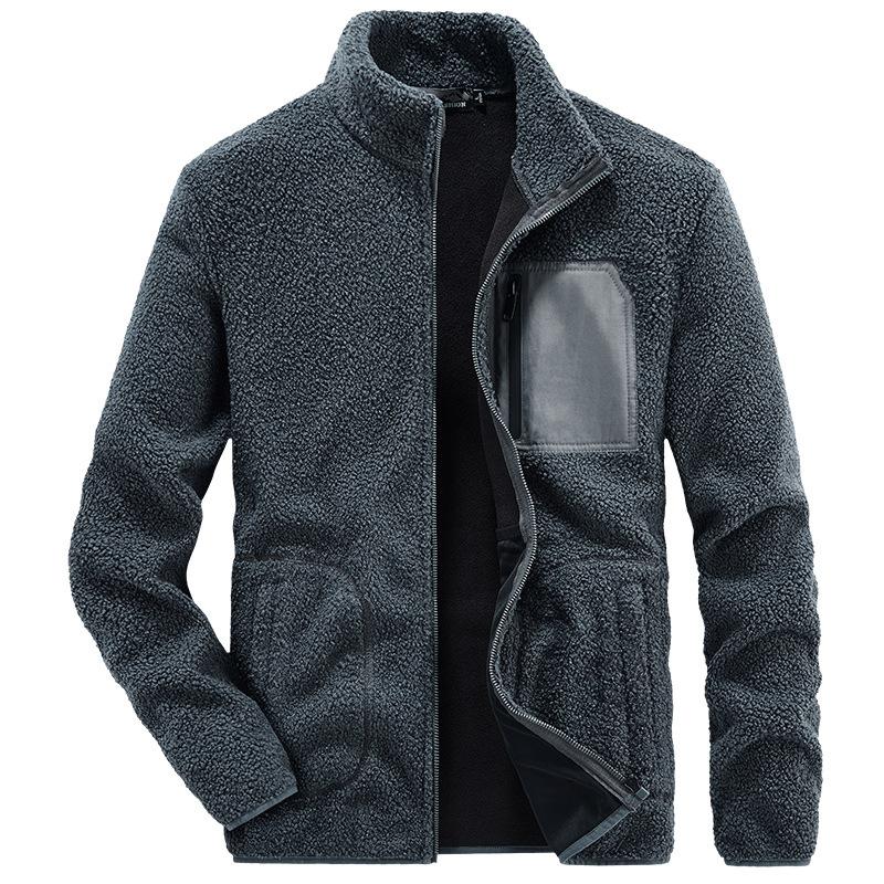 Lamb Fleece Men's Sweater Jacket Cardigan Teddy Fleece Men's Jacket Jacket Fleece Jacket Jacket Jacket Jacket Jacket Liner
