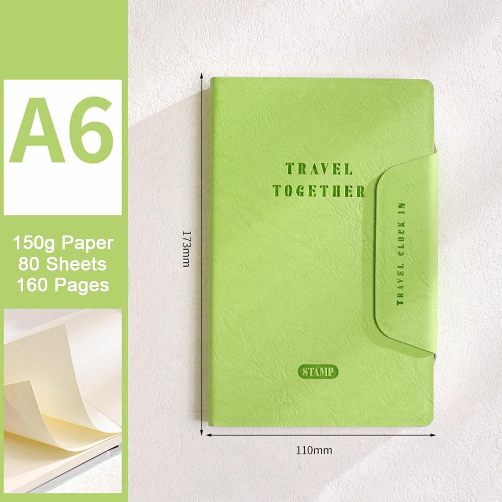 A6 Travel Journal, Student Leather Notebook, Blank Pages, Notepad, Drawing Book, Business Meeting Record Book, Mind Map, 80 Sheets