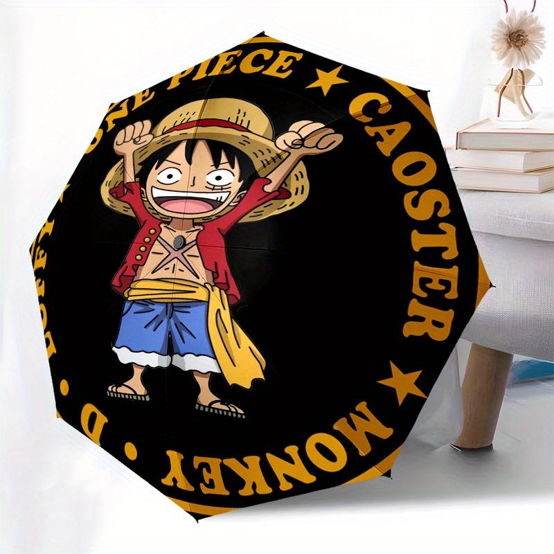 One Piece Monkey D. Luffy Untersetzer-SetRegenschirmTragbarer 3-fach kompakter Regenschirm für Damen & Herren Geschenk