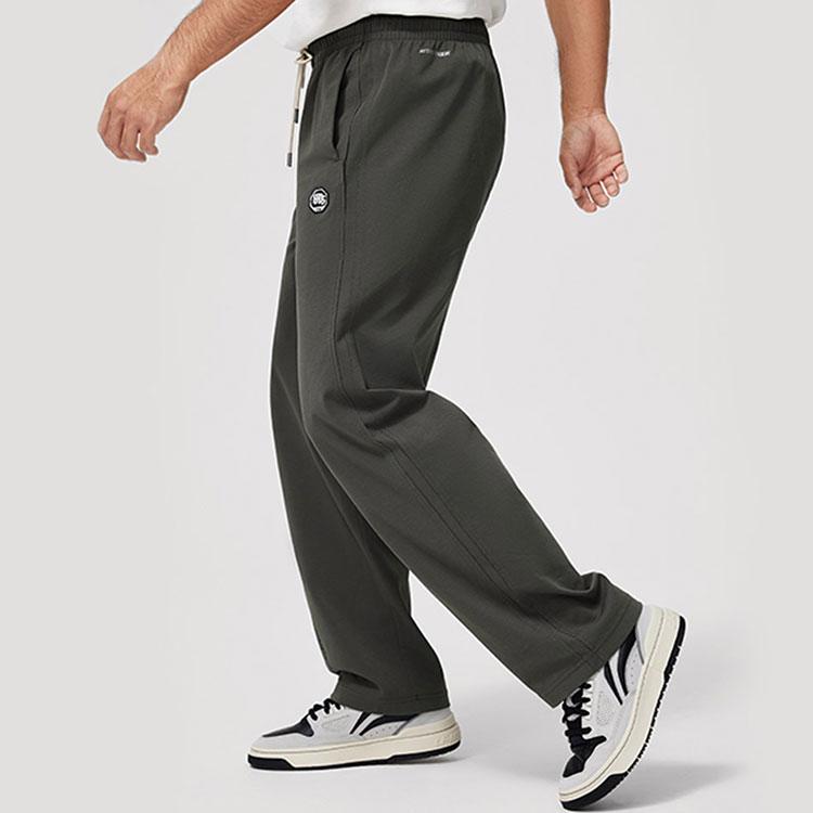 Li-Ning Badfive Moisture-Wicking Loose Straight-Leg Knitted Sports Pants Men Bottoms Graphite-Grey AKLU201-3