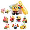SpongeBob SquarePants Character Keychain Set - SpongeBob, Patrick, Squidward PVC Figures & Metal Rings, Bag Charm Christmas Gift