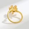 Flower Zircon Spinning Ring For Women Anxiety Relief Rotatable Band Trendy Versatile Stress Reducing Jewelry Accessory