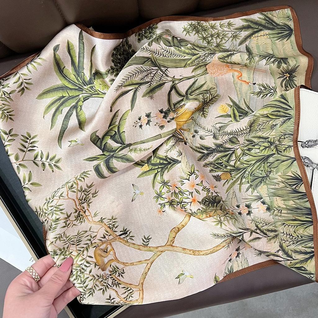 New 100% Natural Real Silk Scarf Fashion Lady Foulard Female Bandana Scarves  Women Hijab Shawl Wraps Square Neckerchief