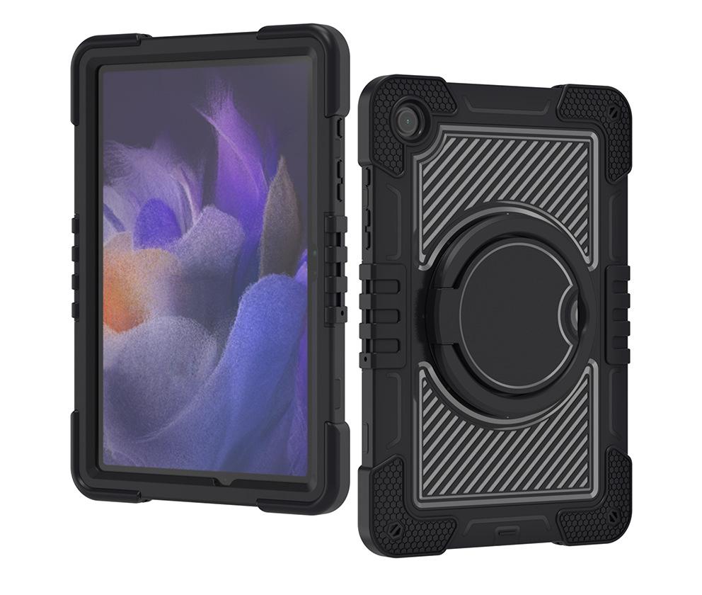Color Block Protective Case with Wrist Strap for Samsung Tab A9/A9 Plus