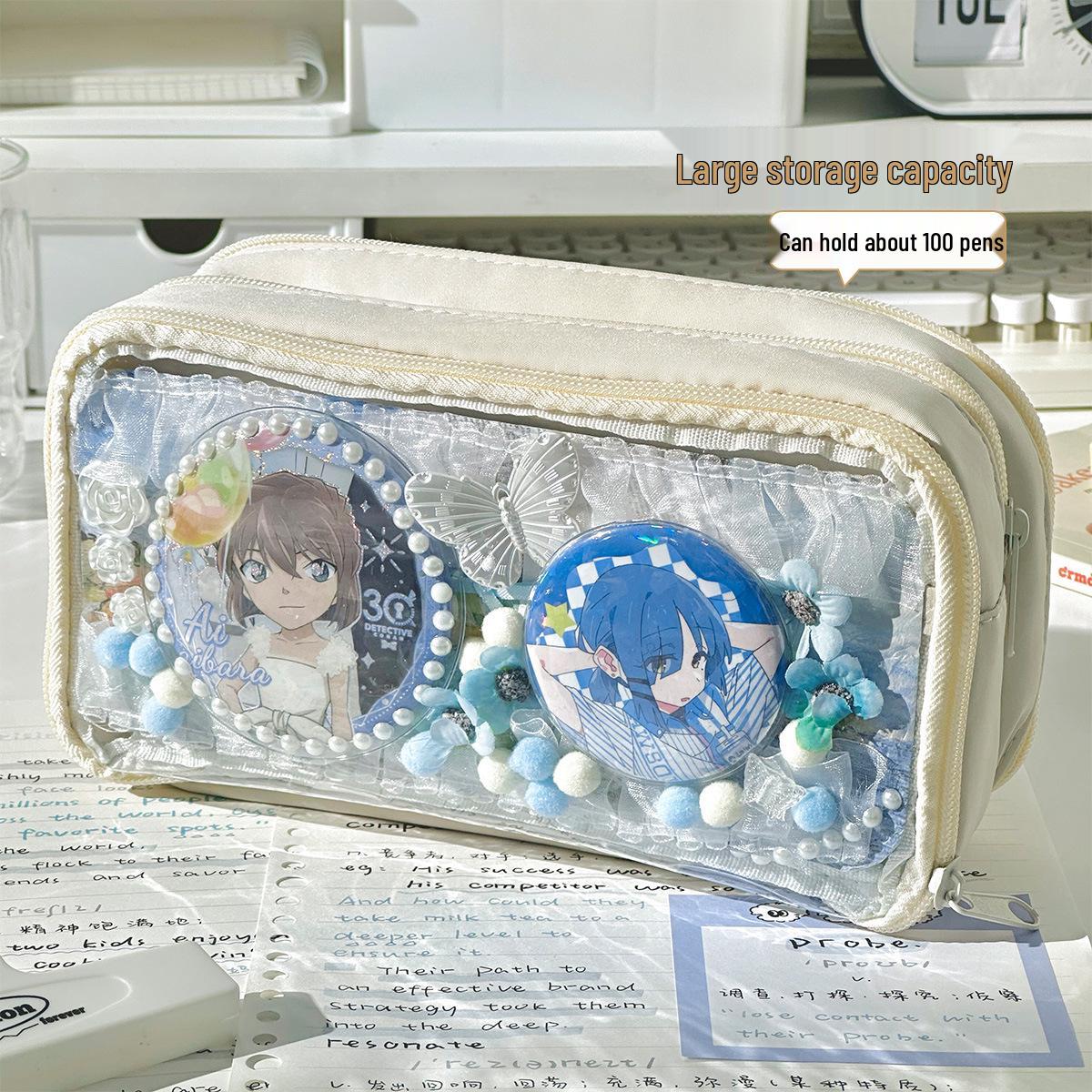 

Прозрачный пенал-итабаг Класс 2 Разряд 3: Хранение значков, Малая вместимость для DIY, Снова в школу для девочек