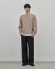 WORK ON BODY OFF Koren Semi-Overfit Cable Henley Neck Knit [Beige]