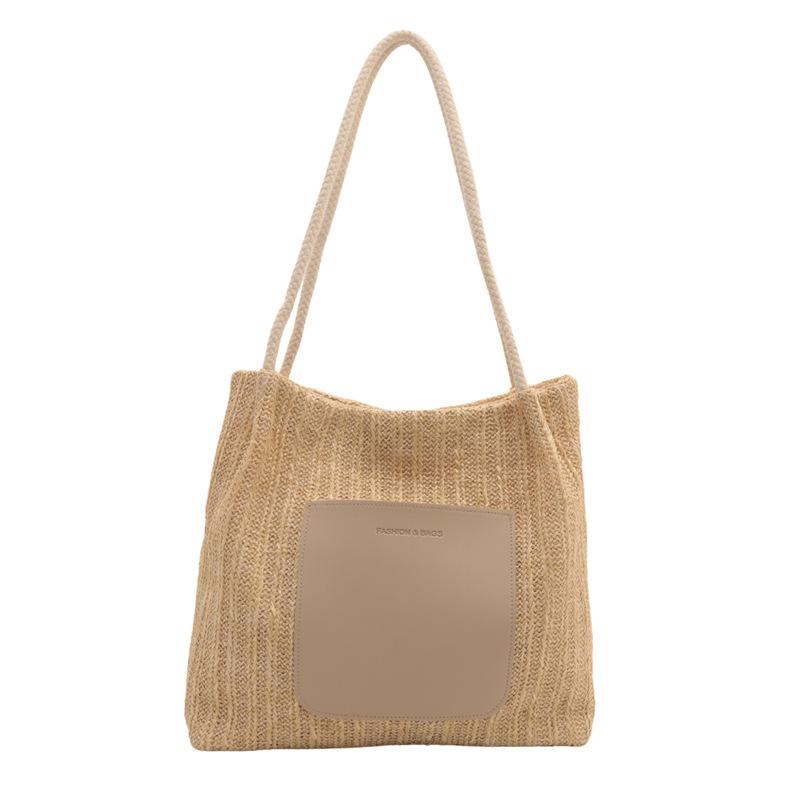 2024 Summer Trendy Women's Straw Woven Tote - Large Capacity, Simple & Fresh Shoulder Bag
