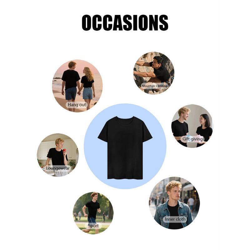 European sizes Men's Russian Cyrillic Text T-Shirt - Black with White Cyrillic Script & Russian Alphabet, Comfort Fit Short Sleeve Shirt