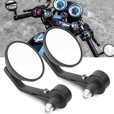 2Pcs Industrial Grade 7/8" Round Universal Motorcycle Bar End Mirrors Bike Motorbike Rearview Lightweight Motorbike Part
