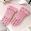 Warm gloves women's wool driving cold-proof piled thickened outdoor windproof riding winter gloves