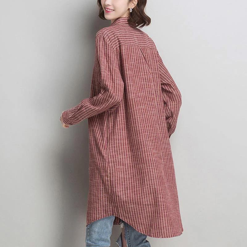Shirt for Women Summer Oversize Cotton Loose Blouse Casual Long Sleeve Soft Loose Long Shirt Coat Top