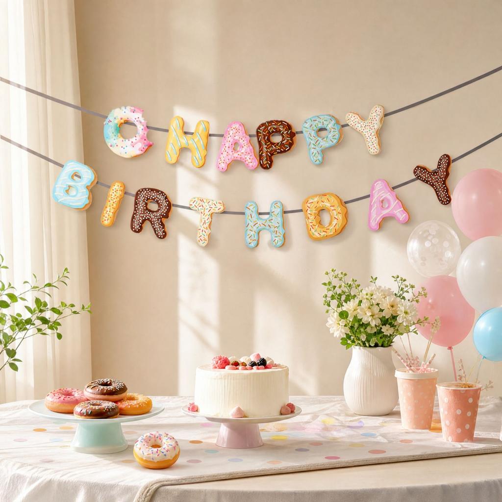 Themed Birthday Party Decoration Bunting Flag for Kids and Adults