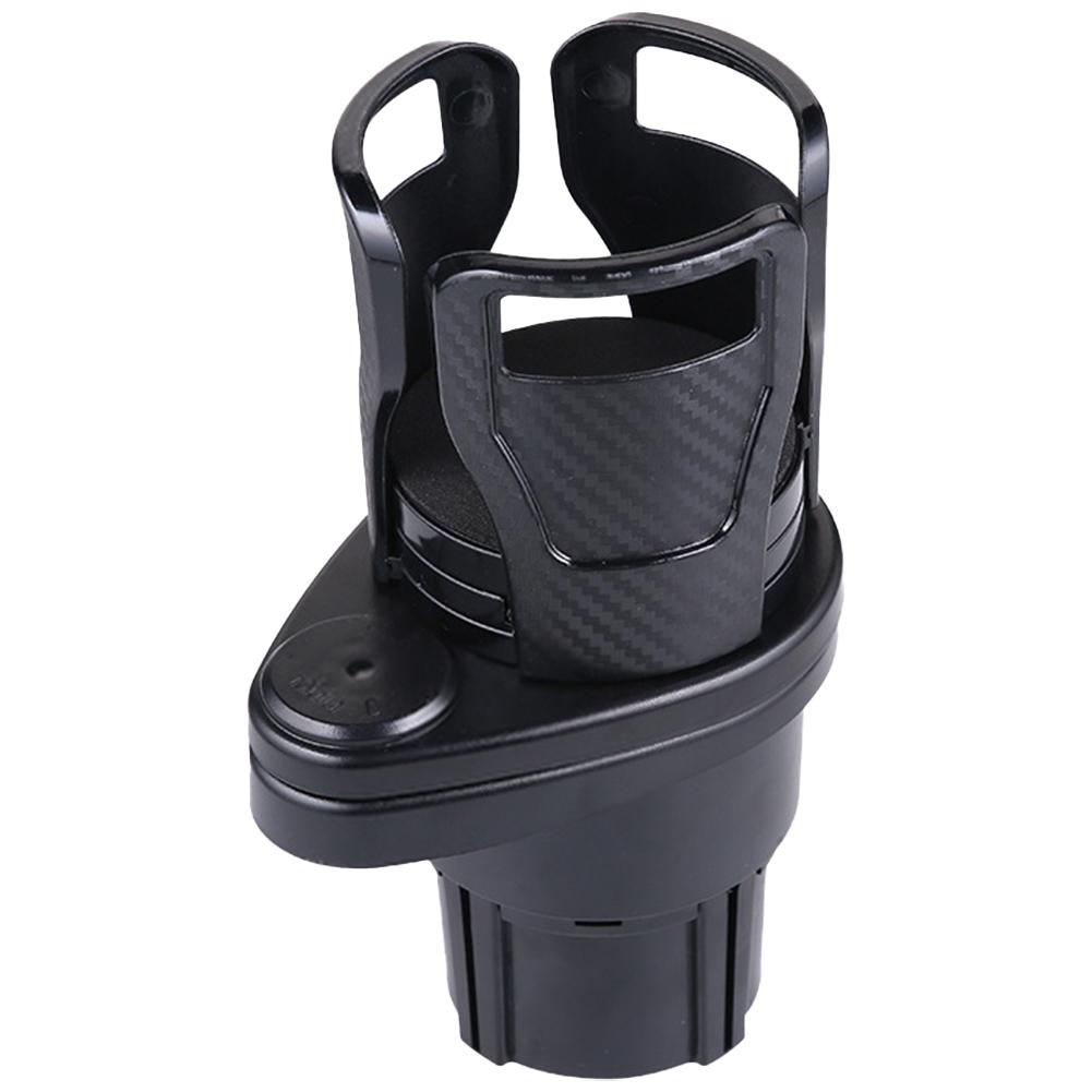 2 In 1 Car Drink Cup Bottle Holder with Adjustable Base Auto Stand Organizer 360 Rotating Multifunctional Dual Holder Shockproof