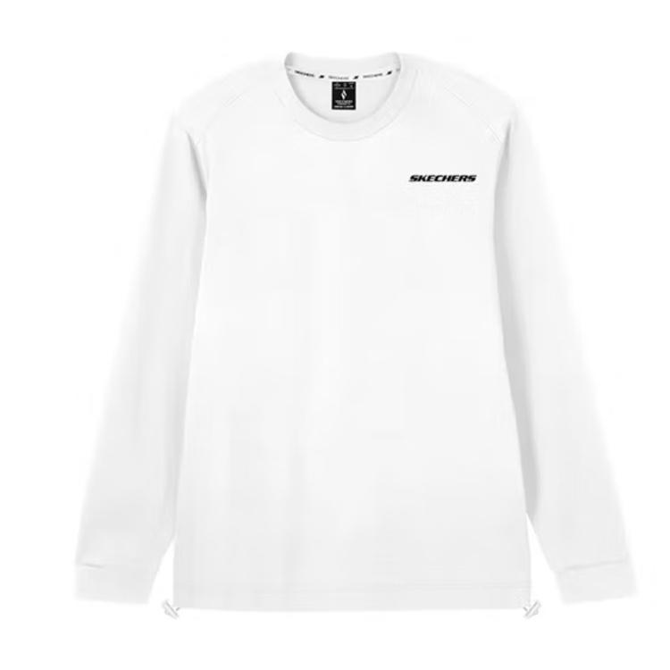 Skechers Breathable Comfortable Letter Pattern Ribbed Cuff Sweatshirt Men tops White P424M221-0019 S