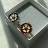 Gilt Copper Cloisonné Enamel Tudor Rose Ring Inspired by Empress Dowager Cixi's Vintage Style
