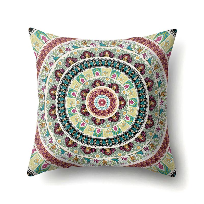 American Retro Ethnic Bohemian Polyester Pillow Case Car Decoration Home Printed Waist Rest Pillow Case