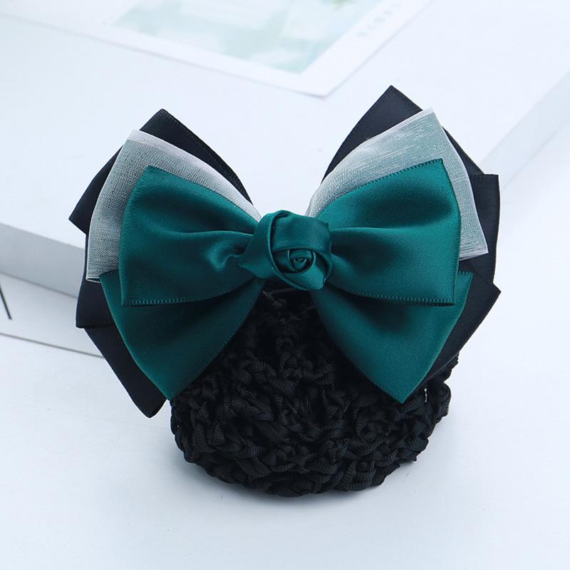 

1 шт., сетчатый карманный аксессуар для волос, повязка на голову, новый сетчатый пучок с розами, профессиональная повязка на голову для медсестры, стюардессы, заколка для волос сатиновый пучок