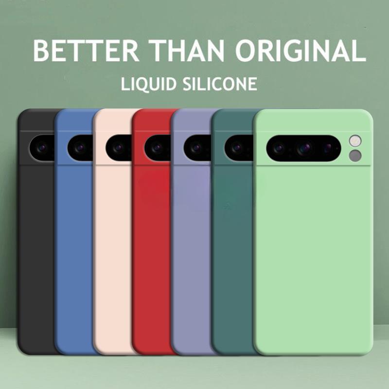 Custodia Ultra Sottile Semplice in Silicone Liquido Skin Touch per Google Pixel 10 9 Pro XL 8 7 A Pro Confezione Completa Antiurto Morbida Copertura Protettiva