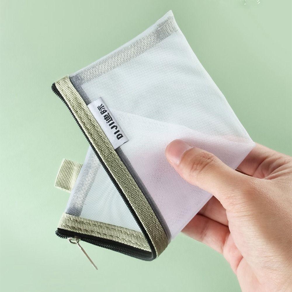 Bolsa Neceser de Cremallera Bolsa para Lápices de Malla de Nylon Bolsas de Almacenamiento de Malla Bolsa para Materiales de Oficina Bolsa Transparente para Documentos