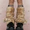 New Winter Faux Fur Plush Deer Leg Warmers Kawaii Furry Boots Socks Cover Punk High Boots Socks Performance Costume Leg Warmers