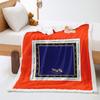 American simple 2D digital printing thickened lamb wool crystal fleece blanket blanket nap nap blanket