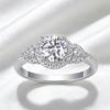 Elegant S925 Silver VVS Clarity Moissanite GRA Certificate Side Accent Stones Micro Pave for Daily Wearing Hot Promotion Ring